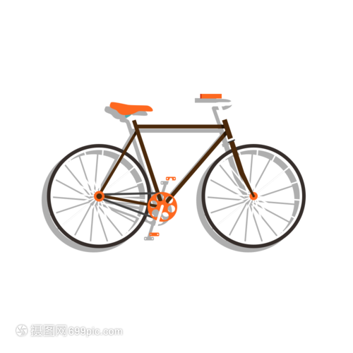 交通工具单车自行车扁平图